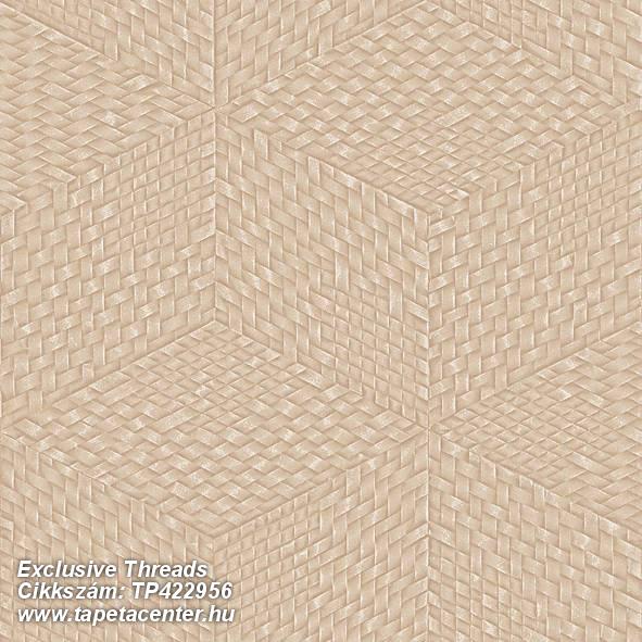 Egyszínű,geometriai mintás,kockás,bézs-drapp,lemosható,vlies tapéta 